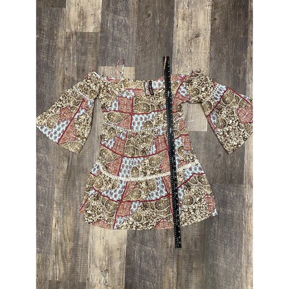 Design Lab Womens Small Bohemian Hippie Flowy Tunic Cottage Core Peasant Dress - Picture 13 of 15